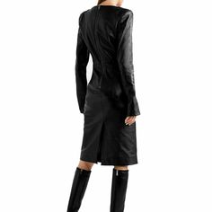 V Neck Cocktail Party Leather Dress For Women This V-neck cocktail leather dress is crafted to flatter the female form. Its soft, durable construction and intricate diamond pattern make it ideal for cocktail parties or evenings out on the town. The high-quality leather adds an air of sophistication, allowing the wearer to make a stylish statement. Specifications: Department: cocktail leather dress for women Material: genuine leather mini dress Style: v neck cocktail dressColor :Black V Neck Cock Leather Dresses For Winter Night Out, Luxury Leather Dresses For Work, Luxury Leather Workwear Dresses, Luxury Leather Work Dresses, Winter Leather Dress For Date Night, Leather Winter Dress For Date Night, Luxury Leather Dresses For Formal Occasions, Luxury Leather Dress For Night Out, Chic Leather Winter Dress