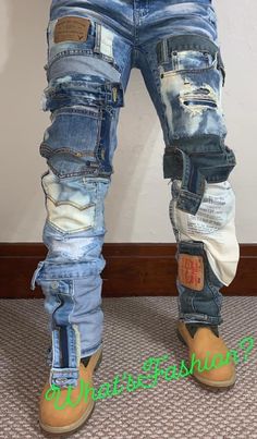 Custom Jeans Diy, Denim Diy Clothes, Black Men Fashion Swag, Swag Outfits Men, Custom Jeans, Concept Clothing, Denim Ideas, Mens Trendy Outfits, Swag Outfits For Girls