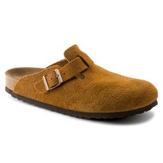 Boston Soft Footbed Suede Leather Taupe | BIRKENSTOCK Suede Mules With Cork-bed Midsoles, Slip-on Suede Mules With Cork-bed Midsoles, Casual Suede Mules With Cork-bed Midsoles, Comfortable Leather Footbed Clogs For Fall, Casual Suede Clogs With Cork-bed Midsoles, Classic Brown Mules With Cushioned Footbed, Suede Closed Toe Clogs With Cushioned Footbed, Suede Slip-on Clogs With Cushioned Footbed, Spring Suede Clogs With Cushioned Footbed