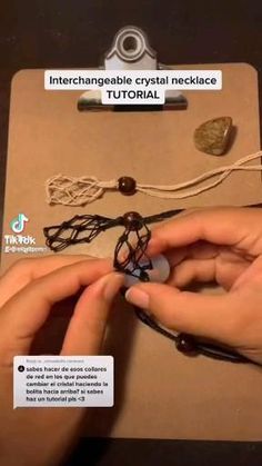 How To Macrame Crystals, How To Make Macrame Crystal Holder, Witchy Craft Show Display, Wood Carving Jewelry Diy, Diy Rock Decor Projects, Macrame Crystal Tutorial, Macrame Necklace Holder, Macrame Dog Potty Bells Diy, How To Make Macrame Necklace Tutorial