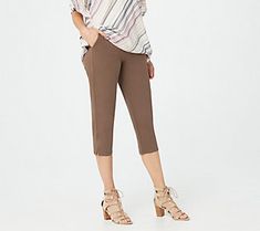 These cute and casual Susan Graver Premium Stretch leggings seamlessly go from brunch with friends to afternoon shopping trips and evenings on the town. From Susan Graver. Susan Graver, Stretch Leggings, Capri Leggings, Shopping Trip, Fashion Styles, Long Tops, Knit Jersey, Capri Pants, Capri