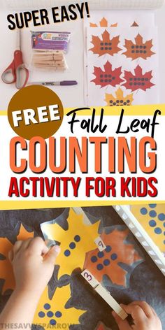 an easy fall leaf counting activity for kids