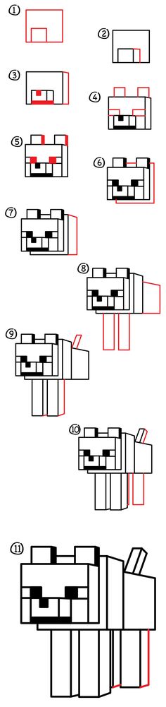 the instructions for how to make a minecraft style table with lots of different shapes and sizes