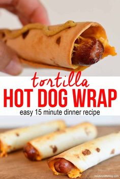 tortilla hot dog wrap is an easy and delicious appetizer