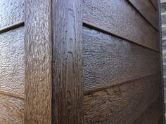 a close up view of a wooden door