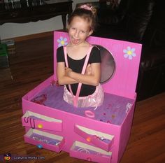 Ballerina Jewelry Box Costume, Boxing Halloween Costume, Ballerina Jewelry Box, Box Costumes, Homemade Costume, Jewerly Boxes, Costume Works, Homemade Halloween Costumes, Hallowen Costume