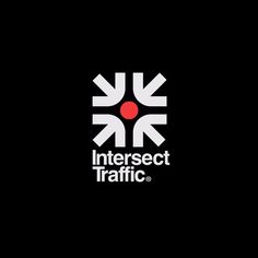 the logo for intersect traffic, which is designed to look like an intersection with arrows