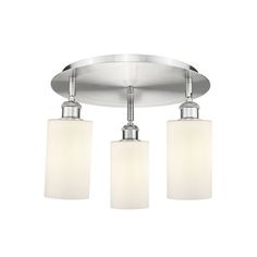 three light ceiling fixture with frosted glass shades