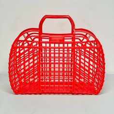 - "Manhattan" Design By Adriatic Srl - Dual-Handle - Collapsible Design - Bright Tomato-Red Color In Retro Jelly Fabrication - Dimensions: 15" W X 11" H X 6" D (Not Including Handles); 2.75" Handle Drop - Made In And Imported From Italy - 100% Recyclable Plastic - Condition: New, Never Used Beach Tote, 6 D, Recycled Plastic, Womens Tote Bags, Red Color, Manhattan, Jelly, Recycling, Handles