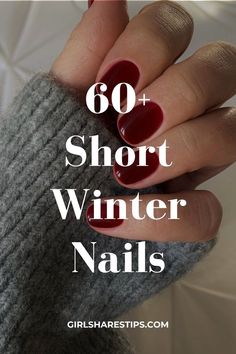 50+ Trendy Cute Winter Nails for a Perfect Holiday Season | Winter Nail Trends #cutenails #winternails #nailsart Christmas Nail Square Short, Short Nails Ombre Ideas, Nail Shapes Short Nails, Wi Ter Nails, Red Winter Nails Short, Winter Gel Manicure Ideas, Classy Nails Round, One Color Christmas Nails, Ombré Nails Christmas