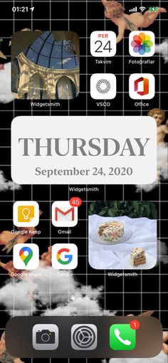 an iphone screen with the words thursday on it