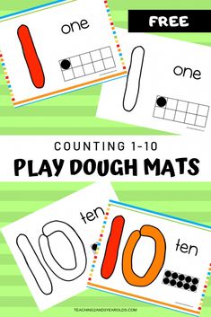 counting 1 - 10 play dough mats with free printables