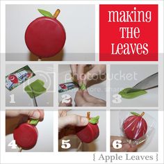 instructions to make the leaves for an apple