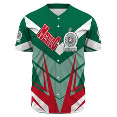 Mexico Sporty Style Baseball JerseysDescriptionProduct Features: Each of our Baseball Jersey is custom made-to-order and handcrafted to the highest quality standards. It is not only extremely soft to the touch but breathable as well. Our jersey is printed on sustainable fabrics so do not worry about shrinkage, never flake, peel or crack. Color will not fade, it will stay nice and vibrant for years. Material: 90% polyester + 10% spandex. Casual Fitted Sublimation Design For Team Events, White Sublimation Design For Sports Events, Casual Green Printed Sublimation Design, Do Not Worry, Baseball Jersey, Sustainable Fabrics, Baseball Jerseys, Sporty Style, Custom Made