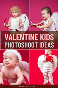 valentine kids photoshopped with angel wings and cupid holding an apple in front of them