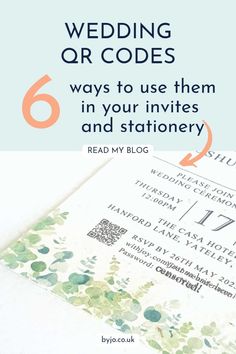 a wedding card with the text, 6 ways to use them in your stationery