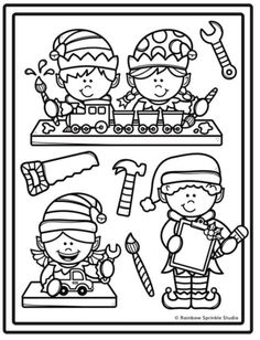 christmas coloring pages for kids to print and color on the page, with pictures of children in