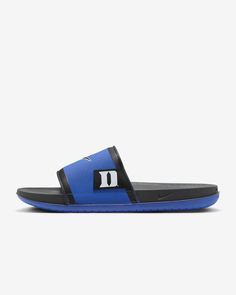 Nike College Offcourt (Duke) Slides. Nike.com Nike Non-slip Slides, Nike Slide Flip Flops With Cushioned Footbed, Slip-resistant Synthetic Slides, Nike Casual Slide Flip Flops, Blue Slip-on Slides For Sports, Nike Non-slip Slip-on Slides, Nike Sport Sandals With Removable Insole, Synthetic Slides For Summer Training, Nike Casual Slides