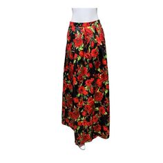 Latiste Flower Print Women's Skirt A Line New Size Small New With Tags #B38 Thank You For Shopping! Fitted Red Maxi Skirt With Floral Print, Fitted Red Floral Print Maxi Skirt, High Waist Floral Print Maxi Skirt In Relaxed Fit, High Waist Relaxed Floral Maxi Skirt, Red Floral Print Party Bottoms, Party Red Floral Print Bottoms, Casual Floral Print Maxi Skirt For Party, Floral Print Full Maxi Skirt For Party, Black Floral Print Party Skirt