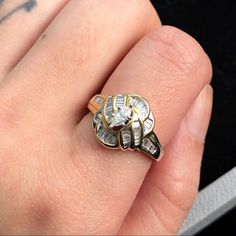 Real Diamonds, .75 Ct Size 7.5 Ring Color, 14k Gold Ring, Real Diamonds, Womens Jewelry Rings, Gold Ring, Silver Gold, Gold Rings, Vintage Jewelry, Jewelry Rings