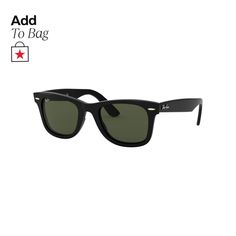 in stock Green Wayfarer Sunglasses With Gradient Lenses, Green Wayfarer Sunglasses With Tinted Lenses, Classic Green Wayfarer Sunglasses, Classic Green Polarized Sunglasses, Classic Green Anti-reflective Sunglasses, Ray Ban Sunglasses Wayfarer, Ray Ban Wayfarer, Sunglass Hut, Wayfarer Sunglasses