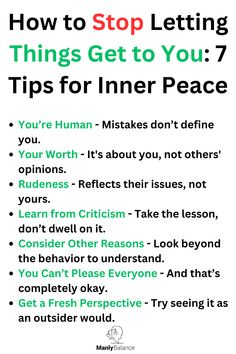 How to find inner peace with 7 simple tips, including focusing on self-worth, learning from criticism, understanding others’ actions, and accepting you can’t please everyone How To Feel At Peace, How To Be At Peace With Yourself, How To Be At Peace, How To Protect Your Peace, How To Be Calm In Every Situation, Clean Mindset, Let Go Of Negativity, Internal Peace, How To Build Resilience