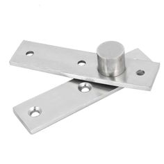 stainless steel door hinges on white background