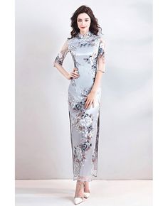 Buy Chinese Retro Cheongsam Tight Qipao Dress With Slit Sleeves at wholesale price online. Free shipping and pro custom service since 2009. Cheongsam Outfit, Qun Kwa, Reception Outfits, Vietnam Dress, Qipao Cheongsam, Qipao Dress, Chinese Clothing, Chinese Dress, Fashion Story