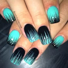 Exquisite Short Acrylic Nails To Suit Allt | NailDesignsJournal Basic Nail, Teal Nails, Nails 2022, Polish Ideas, Nail Stuff, Cool Nails, Black Nail, Acrylic Nail Art, Nails And Makeup