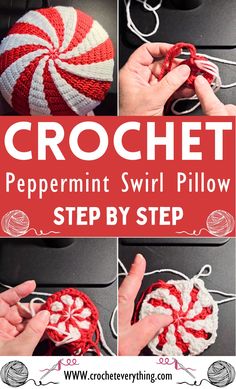 If you're fond of crocheting and enjoy homemade touch in your decor, the Crochet Peppermint Swirl Pillow is a delightful project to tackle. This pattern takes the striking look of a peppermint candy and turns it into a snuggly pillow that adds a pop of color to any room. Crochet Peppermint Pillow Pattern Free, Peppermint Crochet Pillow, Peppermint Blanket Crochet Pattern, Candy Cane Crochet Pillow, Peppermint Pillow Crochet Pattern, Crochet Peppermint Pillow, Peppermint Crochet Pattern, Crochet Christmas Tree Pillow Free Pattern, Christmas Pillow Crochet Patterns Free