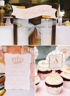 cupcakes and other items on display at a wedding or baby's first birthday party