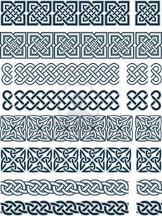 a set of celtic patterns and designs for tattoo or other uses, including the letter s