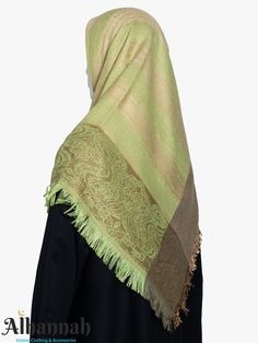 Matcha Classic Motif Fringe Pashmina Square Hijab | hi2797 Square Hijab, Matcha Green, Islamic Clothing, Matcha, Silk, Square, High Quality, Green, Fabric