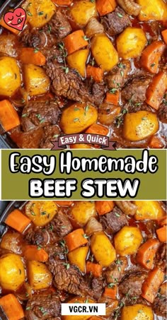 easy and quick homemade beef stew with carrots