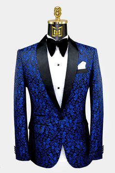 Royal Blue Prom Suits, Royal Blue Tux, Blue Prom Suit, Paisley Tuxedo, Blue Tux, Prom Blazers, Prom Suits For Men, Prom Tuxedo, Royal Blue Suit