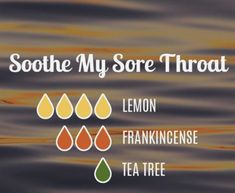 Sore Throat Diffuser Blend, For Sore Throat, Essential Oils For Colds, Young Living Essential Oils Recipes