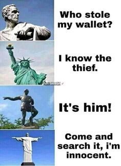 the statue of liberty is shown in four different pictures with captioning below it