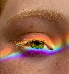 Rainbow, eye, photography Beauty Infographic, Rainbow Blush, Iris Goddess, Iris Eye, Eye Study, Rainbow Eyeshadow, Iridescent Light, Eye Photo, Rainbow Photography