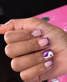 Full Set Nails, Purple Toe Nails, Acrylic Nail Designs Classy, Set Nails, Purple Acrylic Nails, Acrylic Toe Nails