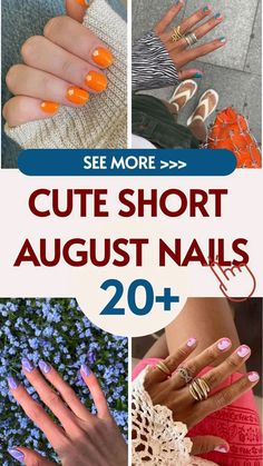 Nails For August/september, August Gel Nails 2024, Nail Ideas For August 2024, Late Summer Nail Ideas Short, August Short Nails, September Nails 2024 Short, August Nails 2024 Short, Short August Nails, August Nail Inspo 2024