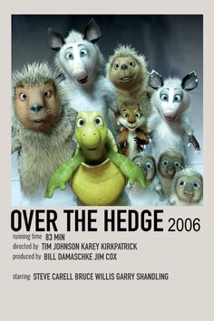 the movie poster for over the hedge