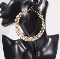 Show up & show out in these one of a kind hoop earrings! choose from gold & silver Beads Gifts, Bracelet Rings, Vintage Gold Earrings, Hoop Earrings Style, Alloy Earrings, Hoops Earrings, Geometric Circle, Cuban Chain, Cuban Link