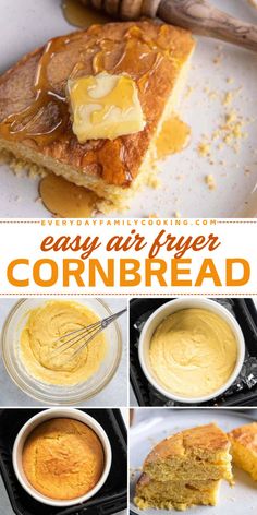 Was there ever a better side dish to impress than this Easy Air Fryer Cornbread Recipe? Made with just 3 ingredients, Jiffy Corn Muffin Mix, egg, and milk, this homemade cornbread is the perfect easy dinner side. Try it today and enjoy!