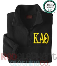 "Kappa Delta Pullover Jacket  Stay warm and cozy this fall with our UNISEX fit adult embroidered quarter zip pullover jacket. Snuggle up with your new fleece sweatshirt any time of day. These sorority sweatshirts are perfect for end of rush week bid day gifts, or big and little gifts throughout the school year or a Christmas gift for your favorite KD sister. Order a hunter green sorority quarter zip pullover with white letters for a classic and timeless Kappa Delta pullover, or make your new kay Elephant Clothes, Monogram Pullover, Sorority Sweatshirts, Sorority Big Little, Kappa Alpha Theta, Half Zip Jacket, Quarter Zip Fleece, Greek Letters, Bid Day