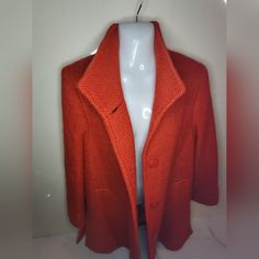 If You Have Any Questions Please Free To Ask! Car Coat, Coat Women, Color Orange, Stand Collar, Wool Blend, Coats For Women, Jackets & Coats, Jackets For Women, Size 6