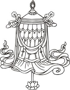 a black and white drawing of a large object with an ornate design on the top