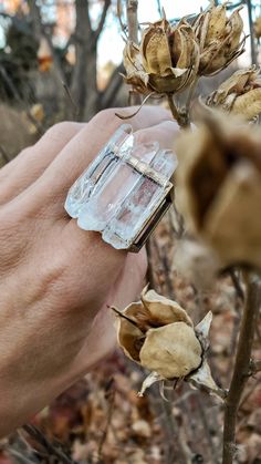 Unique Clear Crystal Ring As A Gift, Unique Clear Crystal Ring For Gift, Quartz Crystal Ring As A Gift, Quartz Crystal Ring With Gemstone For Gift, Gift Crystal Quartz Ring With Gemstone, Unique Brass Crystal Ring For Gift, Raw Stone Jewelry, Bling Ring, Jewellery Rings