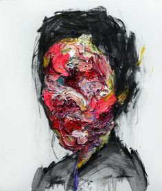 a drawing of a man's face covered in flowers