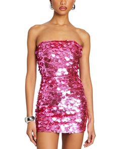 Pink Disco Dress, Pink Sparkle Dress, Hot Pink Sequin Dress, 19th Bday, Pink Sparkly Dress, Hoco 2024, Sparkly Dresses, Disco Glam, Sparkly Mini Dress