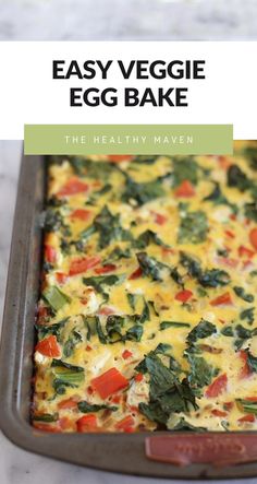 an easy egg bake with spinach and tomatoes